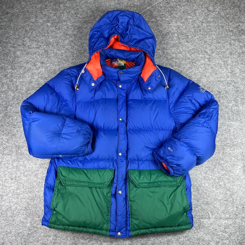 The North Face Colorblock Sierra Parka Jacket Mens XL Blue 600 Fill Down Puffer